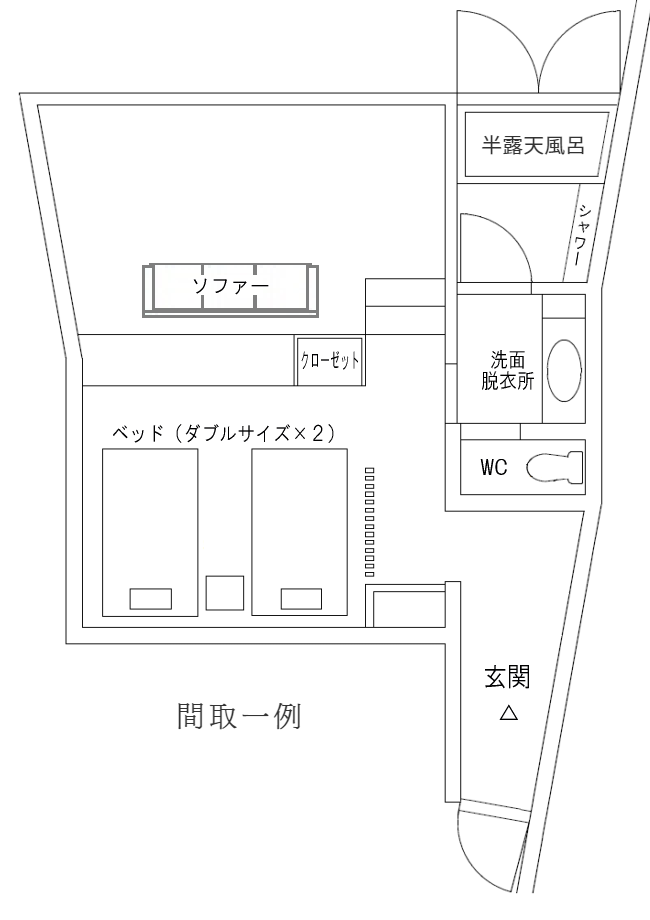 洋室タイプ間取一例